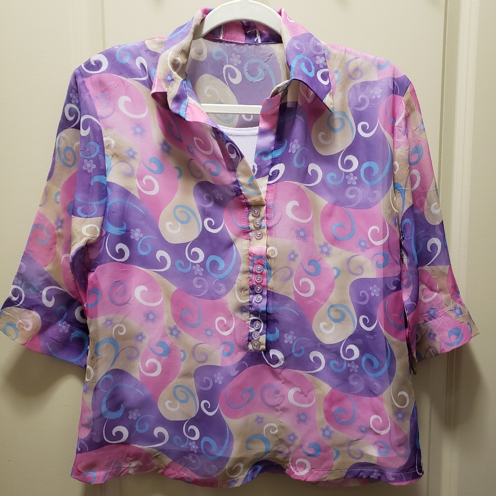 Crazy 90s y2k collared shirt
